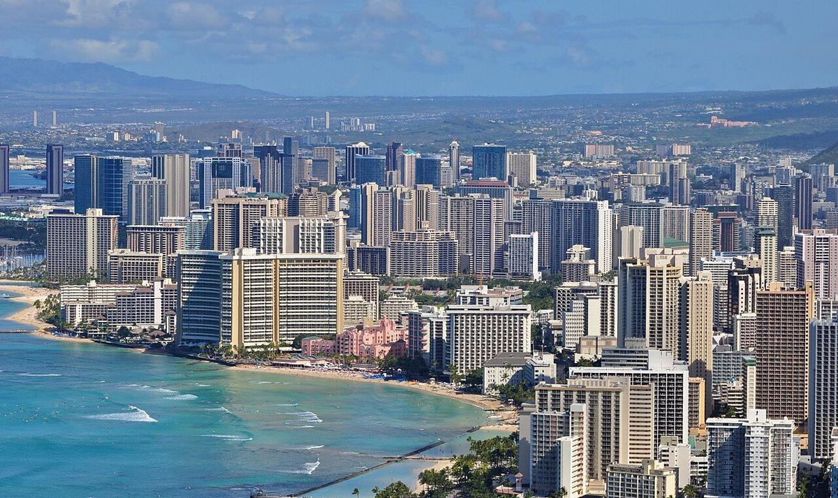 The Honolulu skyline and Waikiki, Hawaii